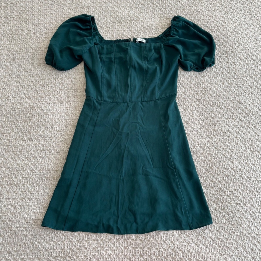 Abercrombie & Fitch Emerald Green Corset Mini Dress w/ Pockets Size Small